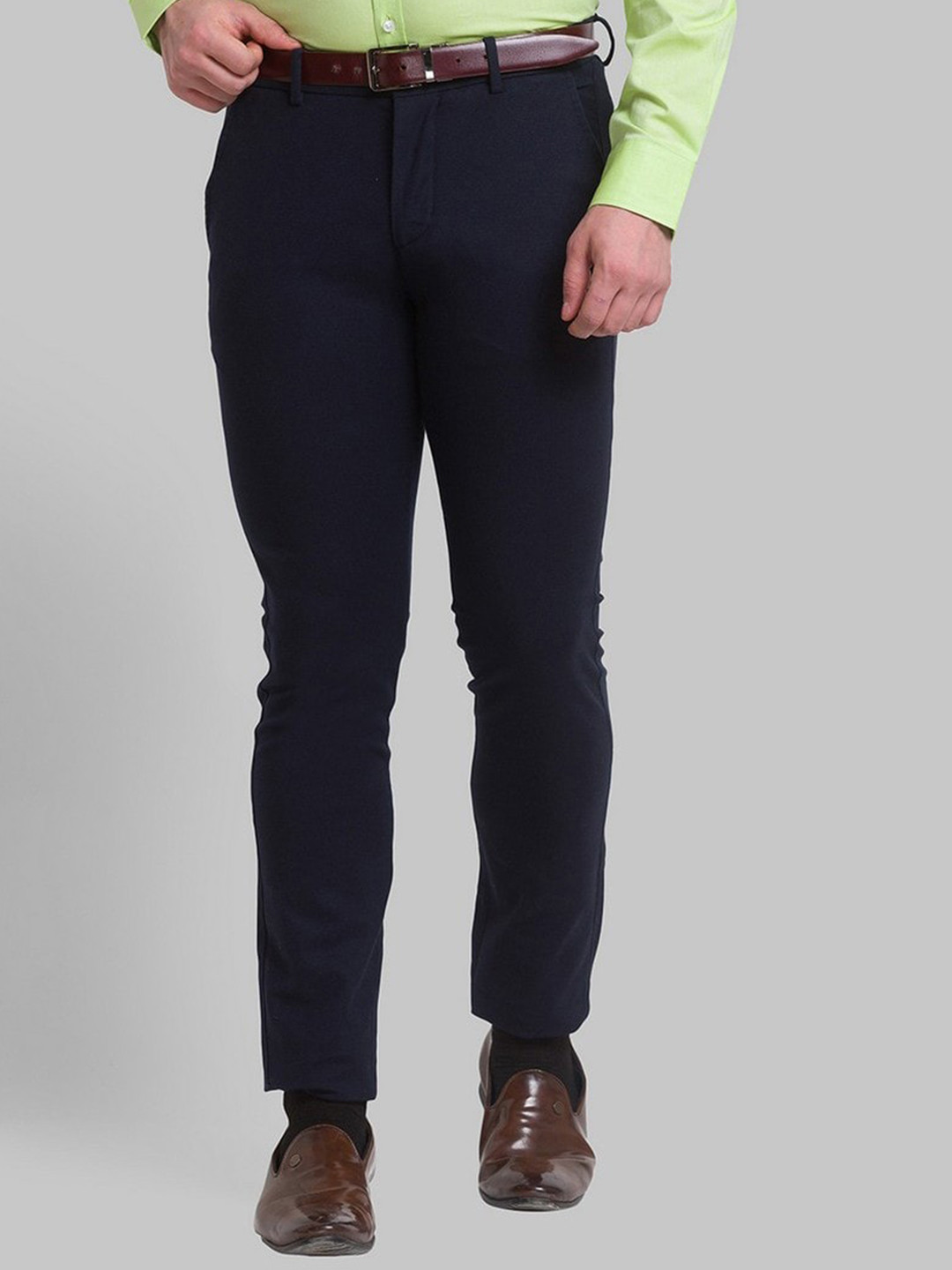 Buy Park Avenue Men Blue Slim Fit Formal Trouser - Trousers for Men ...