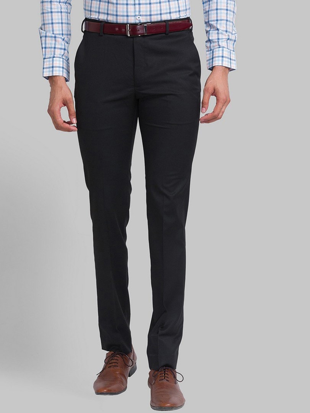 Buy Park Avenue Men Black Slim Fit Formal Trouser - Trousers for Men ...