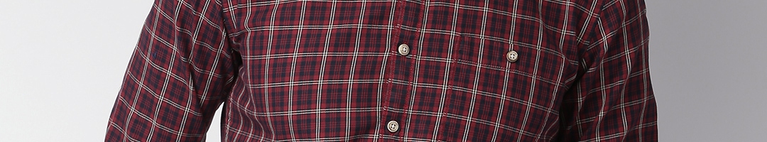Buy Harvard Men Red Regular Fit Checked Casual Shirt - Shirts for Men ...