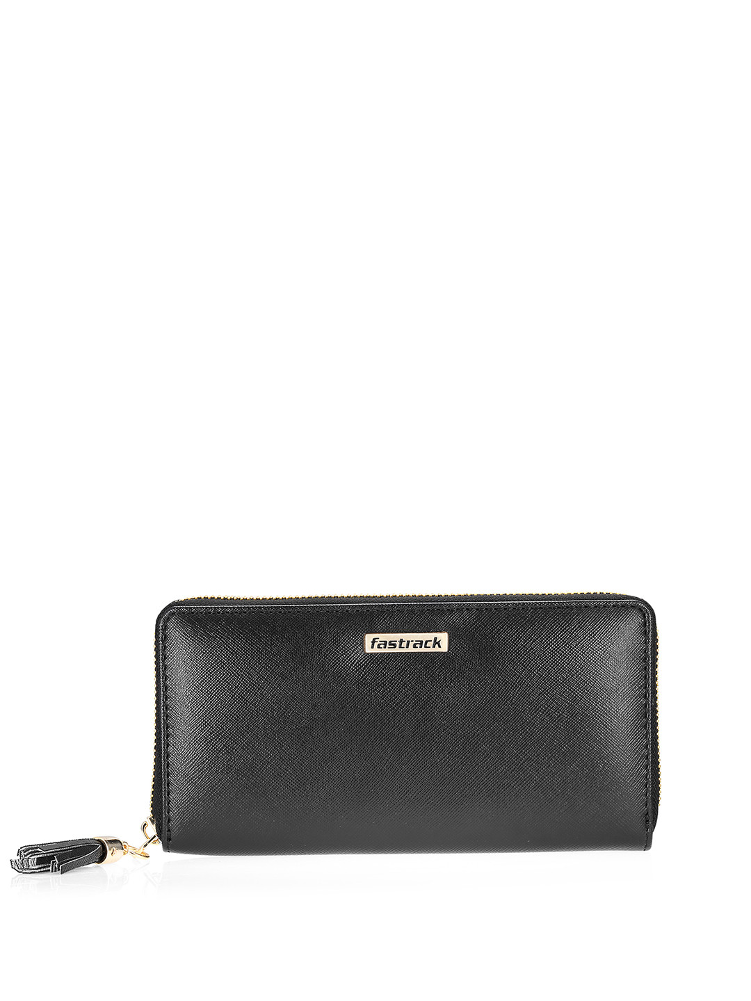 Buy Fastrack Women Black Solid Zip Around Wallet - Wallets for Women ...
