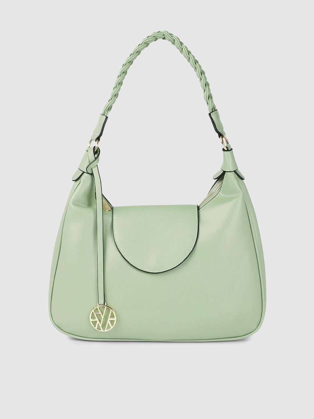 Buy Van Heusen Women Mint Green Solid Structured Shoulder Bag