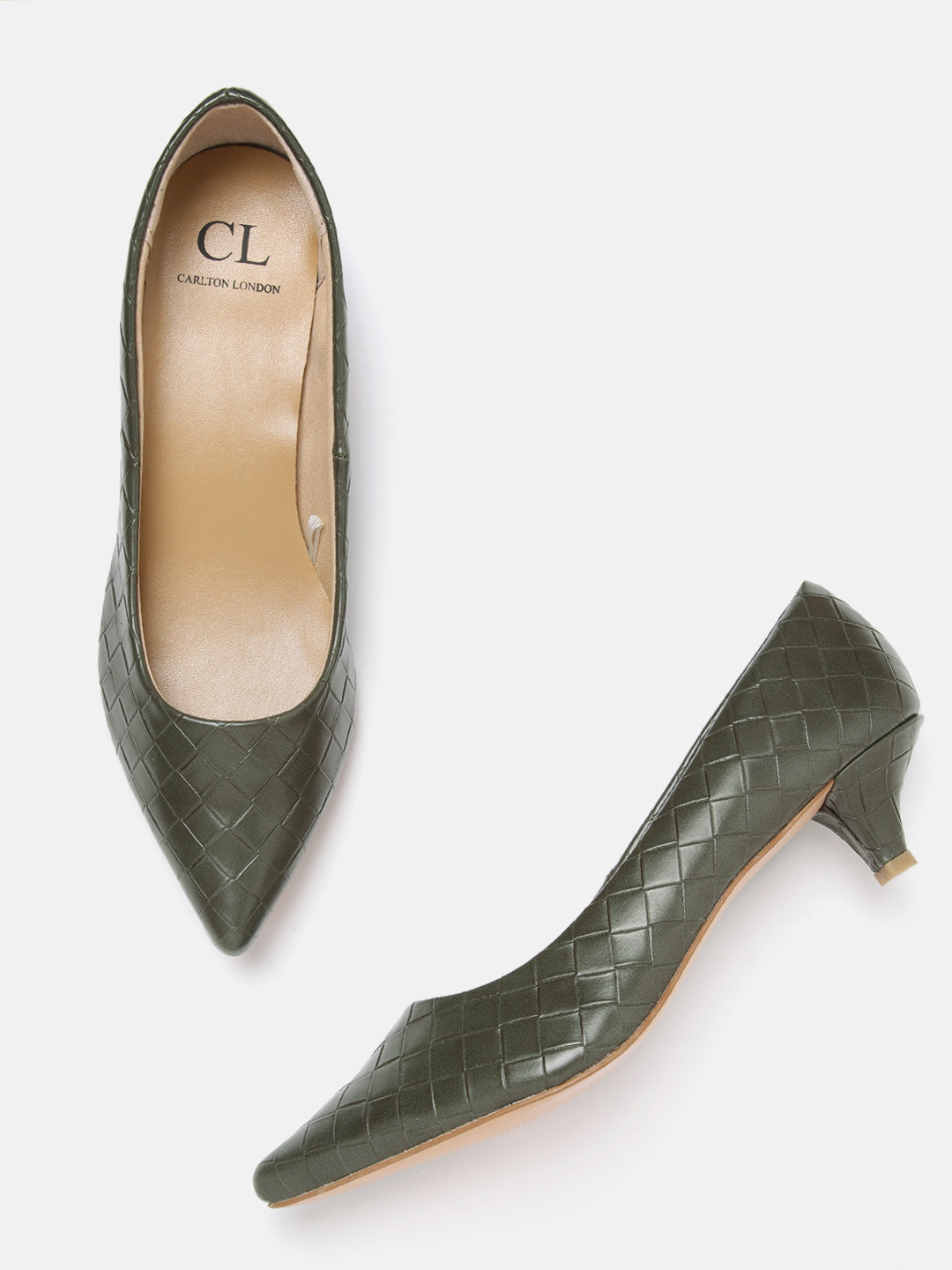 olive green kitten heels