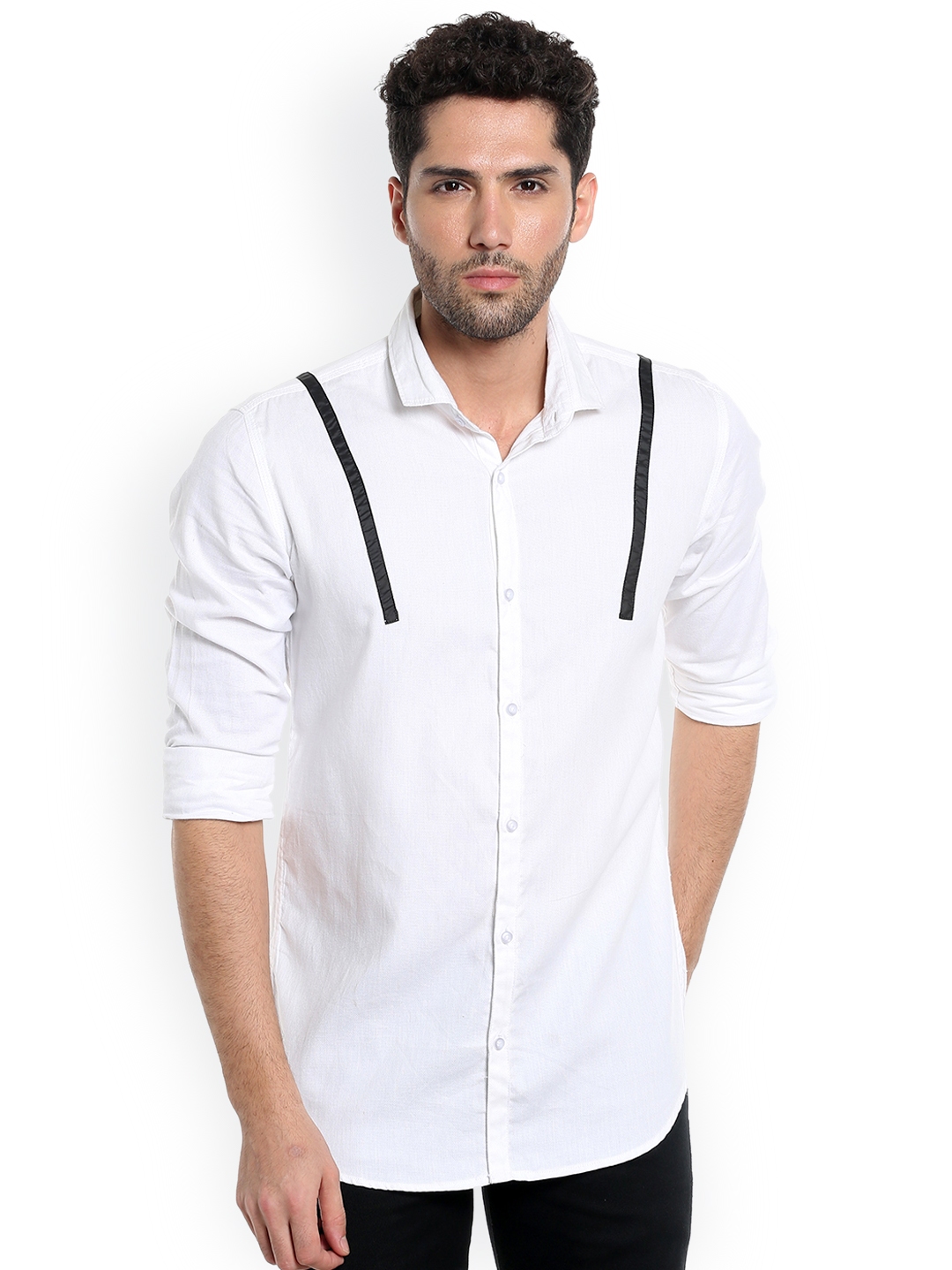 Buy Campus Sutra Men White Standard Regular Fit Solid Casual Shirt ...