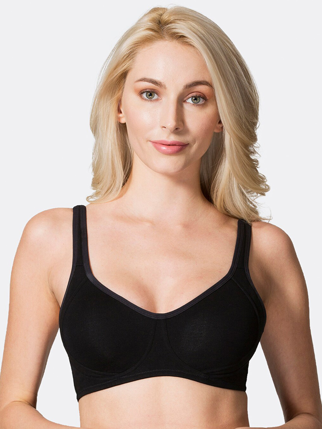 Buy Van Heusen Women Black Solid Full Coverage Wireless Bra