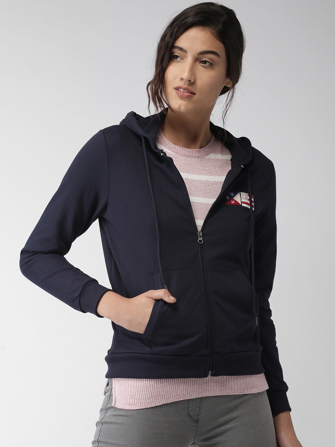 womens navy blue sweatshirt