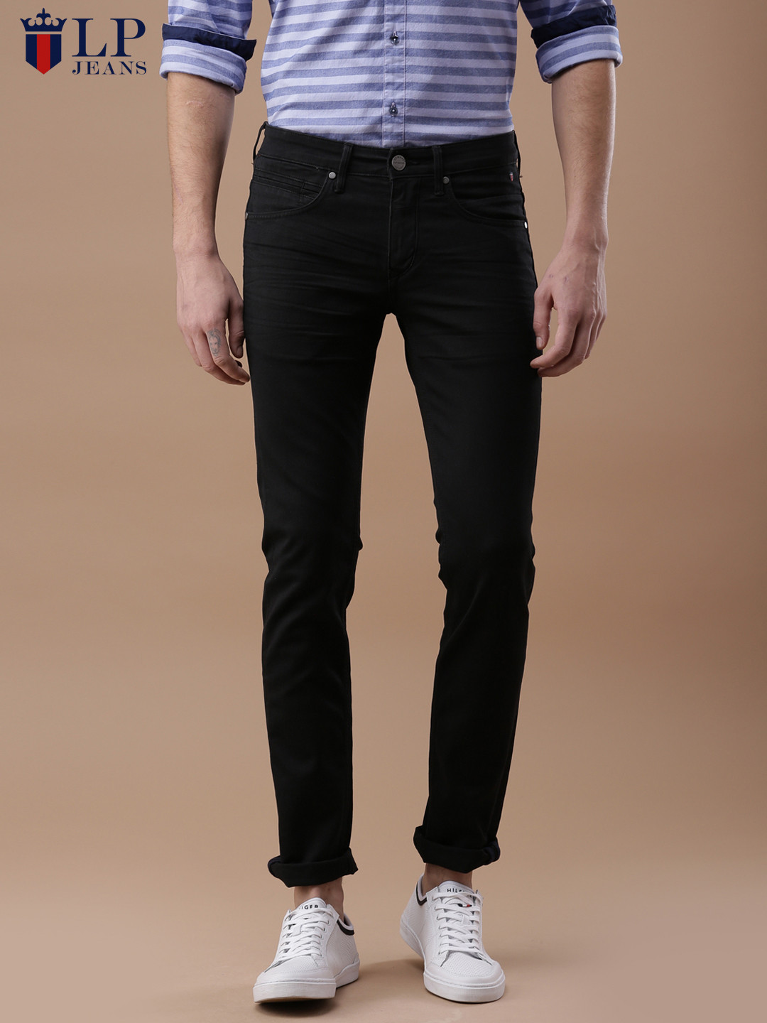 Buy Louis Philippe Jeans Men Black Matt Slim Fit Low Rise Clean Look