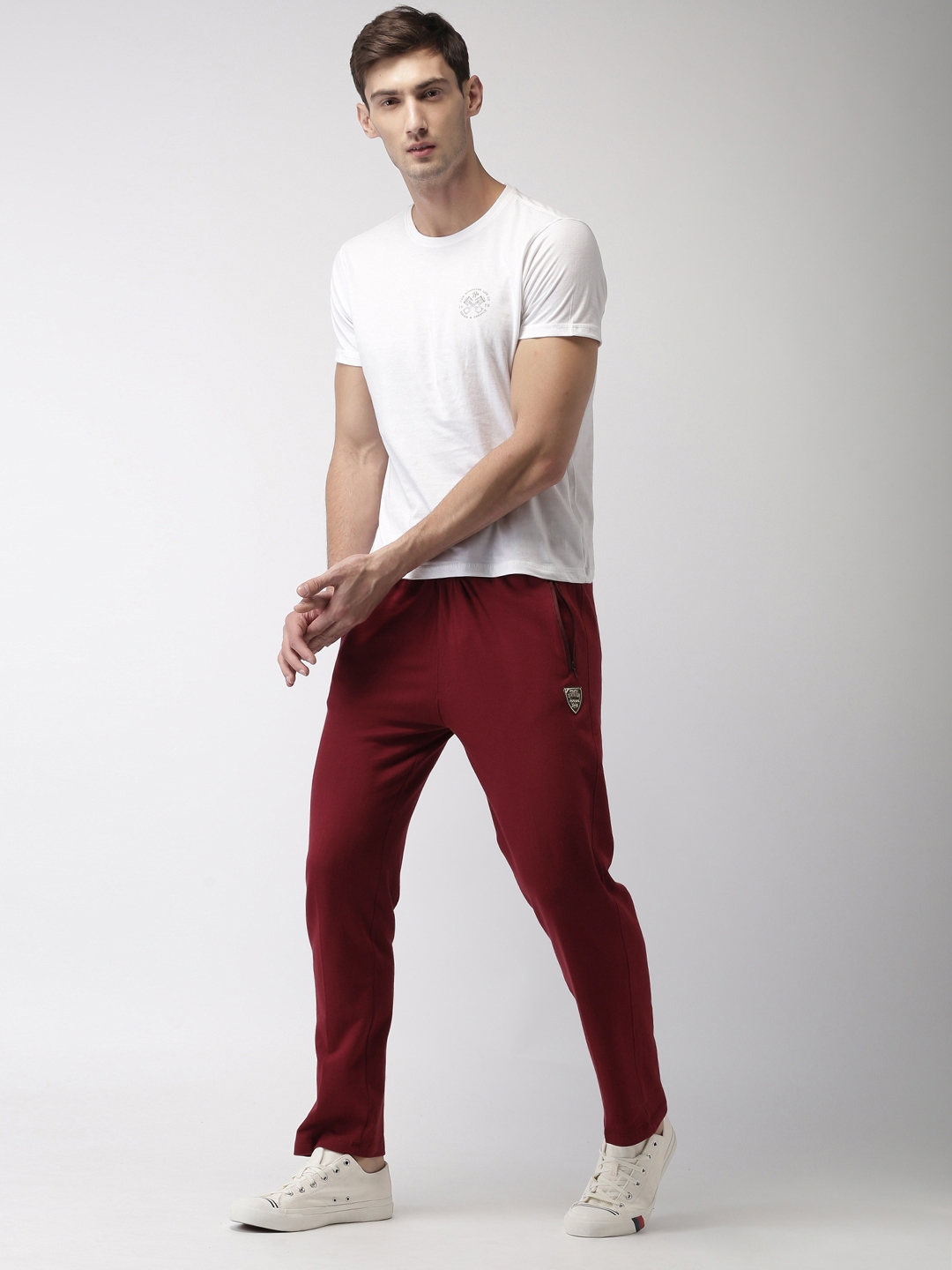 burgundy track pants mens