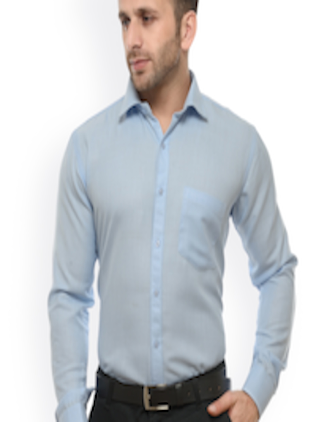 Buy RG DESIGNERS Men Blue Modern Slim Fit Solid Formal Shirt - Shirts ...