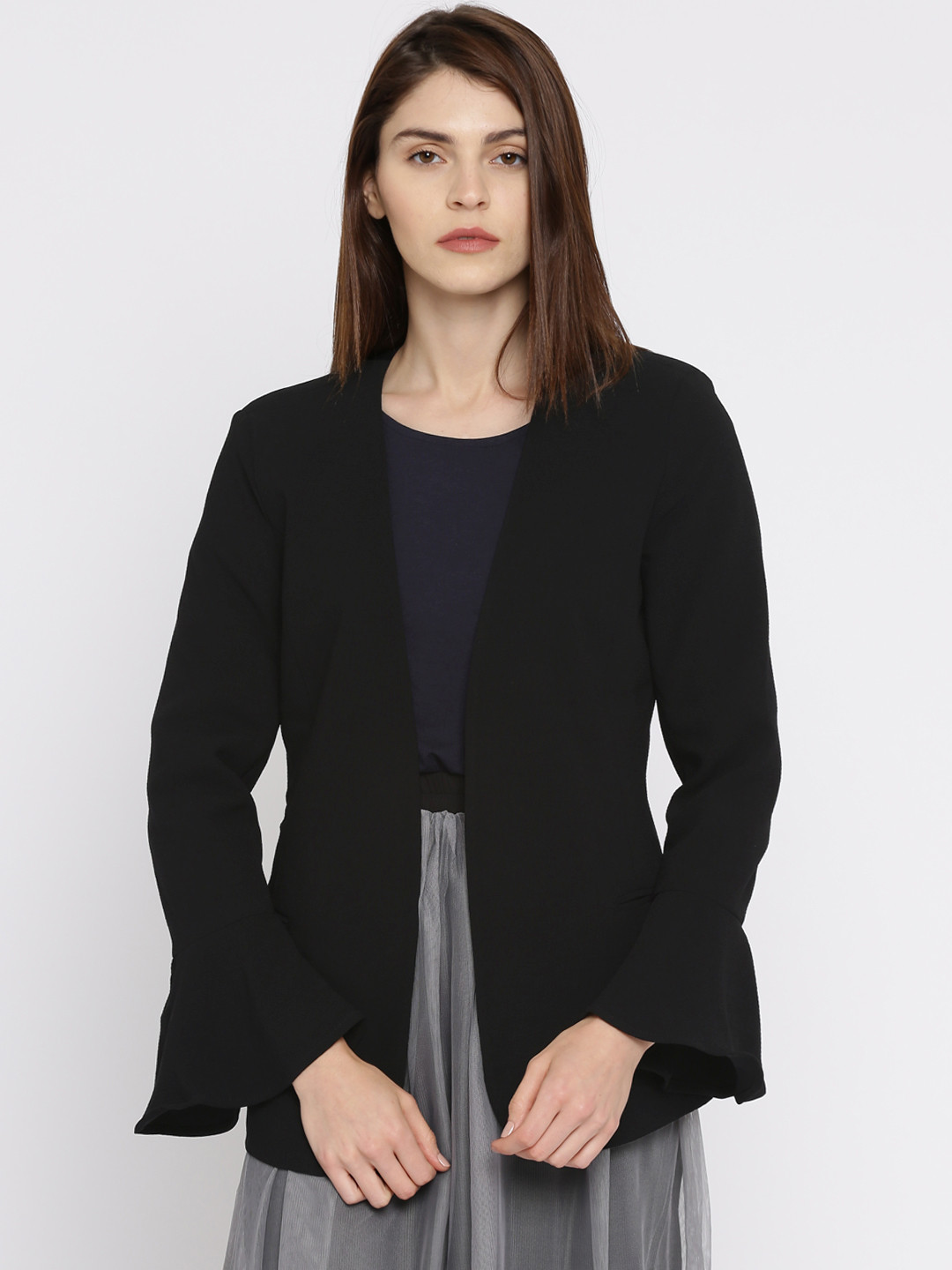 Buy ONLY Black Self Design Blazer Blazers for Women 2013680 Myntra