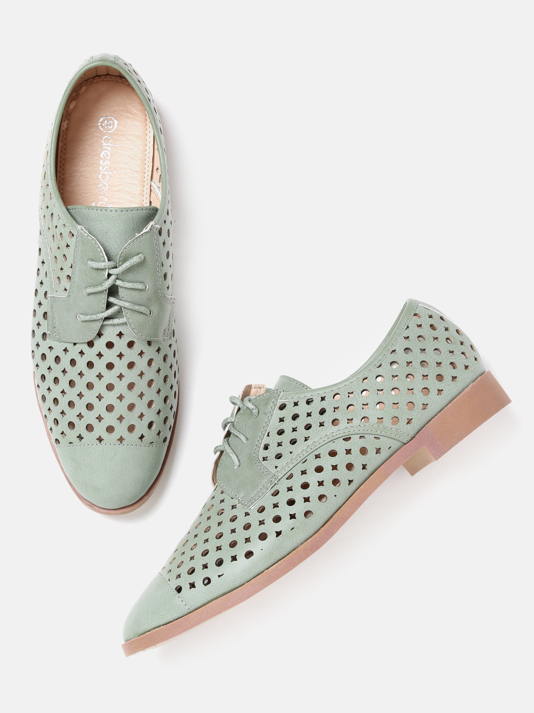 Buy DressBerry Women Olive Green Derbys Casual Shoes for Women