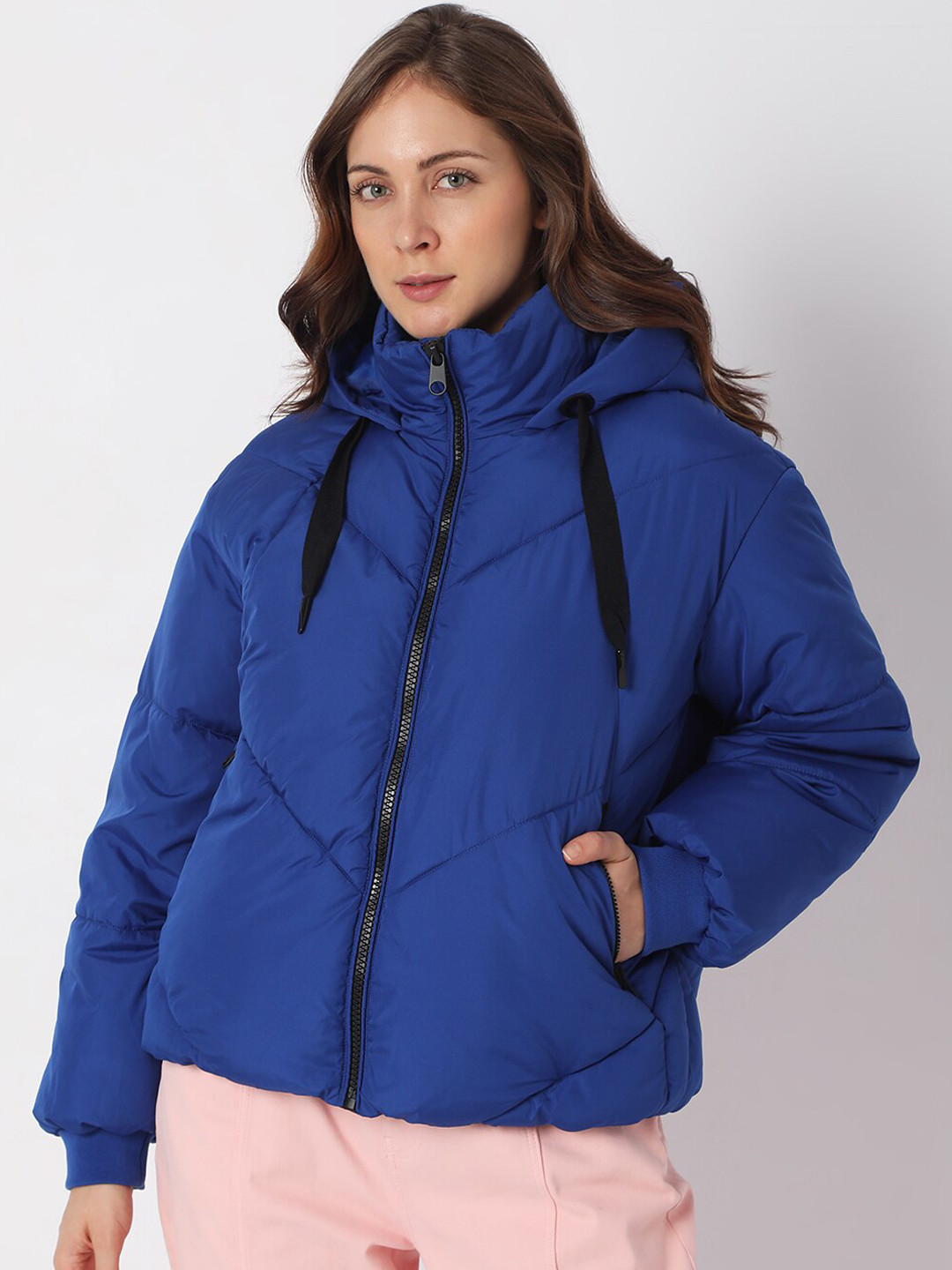 Buy Vero Moda Women Blue Solid Puffer Jacket Jackets for Women
