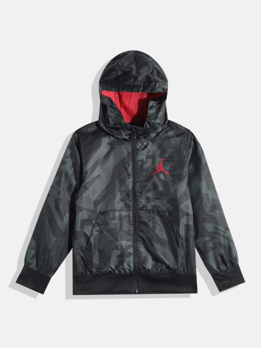 Buy Jordan Boys Black & Charcoal Grey Windcheater Sporty Jacket