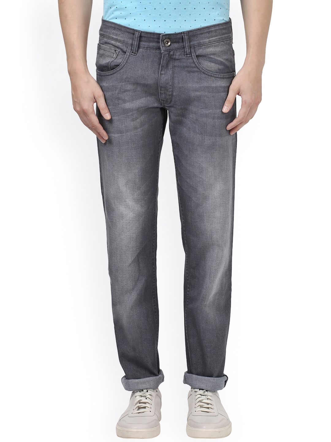 Buy Park Avenue Men Grey Slim Fit Mid Rise Clean Look Jeans - Jeans for ...