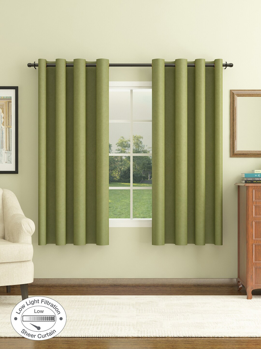 Buy HomeTown Yellow Set Of 2 Sheer Window Curtain Curtains And Sheers