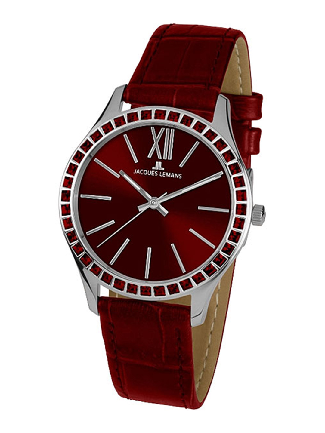 Buy Jacques Lemans Women Red Dial & Leather Straps Analogue Watch 1