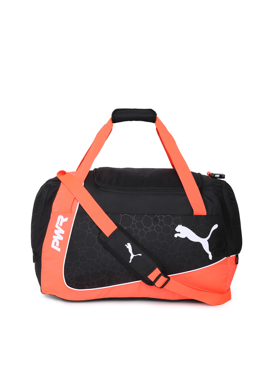Buy Puma Unisex Black & Orange Printed EvoPOWER Medium Duffel Bag