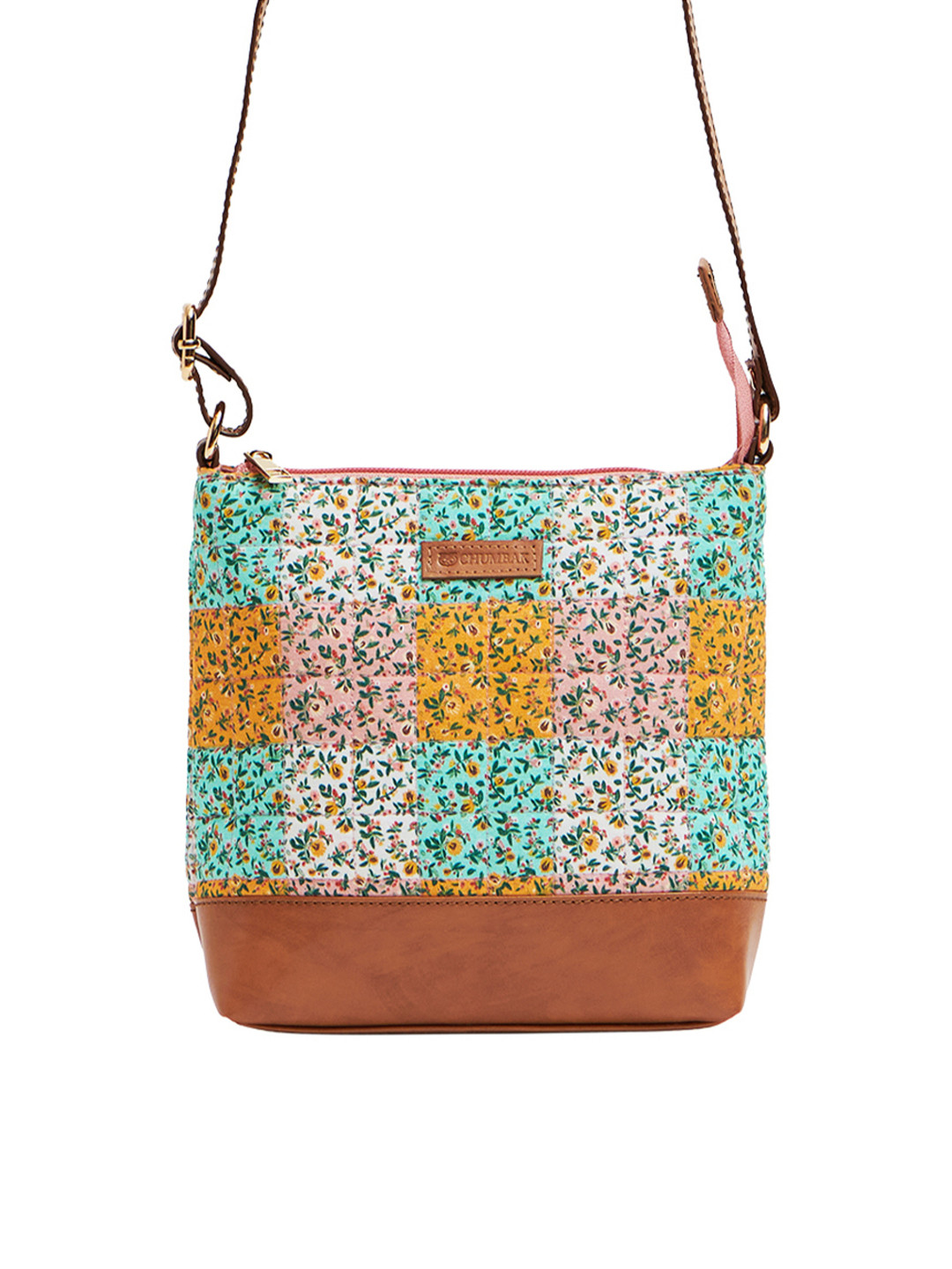 Buy Chumbak Floral Printed Structured Sling Bag With Quilted Handbags