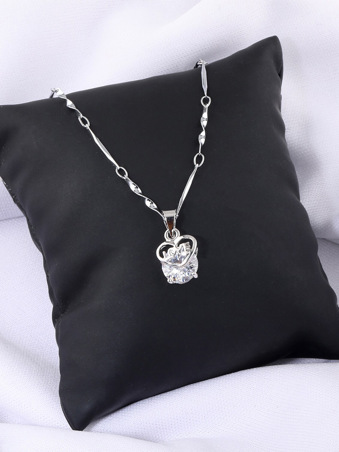 Buy Silver Shine Silver Plated American Diamond Chain Necklace And Chains For Women 20169024 