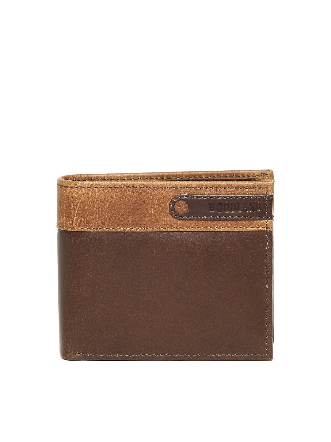 Buy Woodland Men Brown Genuine Leather Two Fold Wallet - Wallets for ...