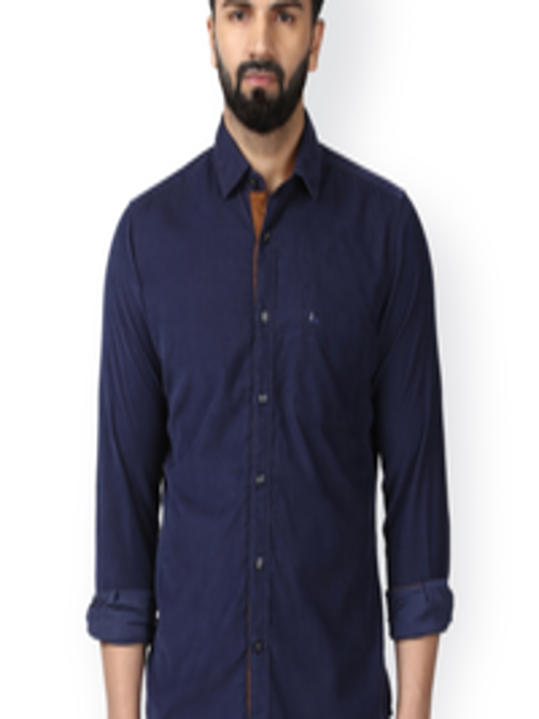 Buy Raymond Men Blue Classic Regular Fit Solid Casual Shirt - Shirts ...