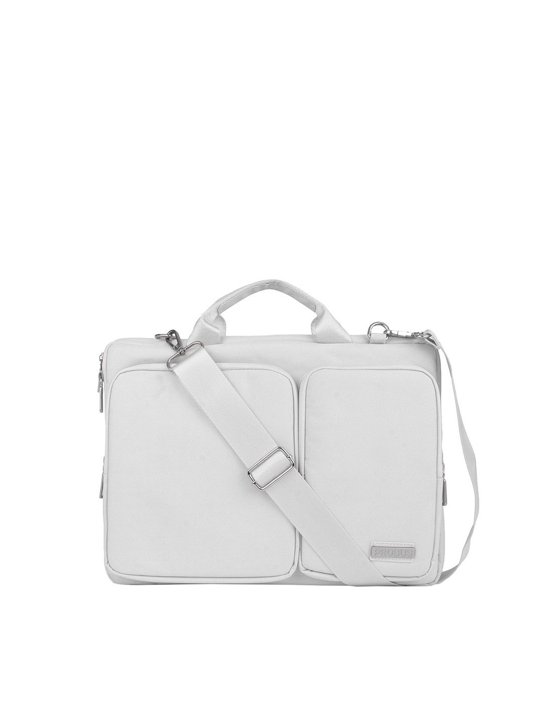 Buy PROBUS Unisex Silver Toned & White Laptop Bag Laptop Bag for