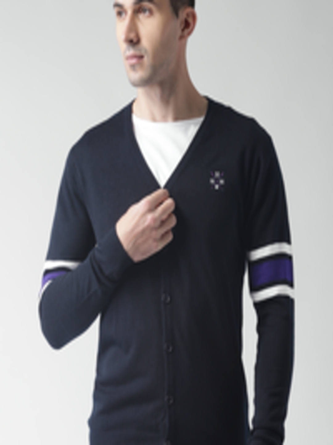 Buy Harvard Men Navy Blue Solid Cardigan - Sweaters for Men 2017327 ...