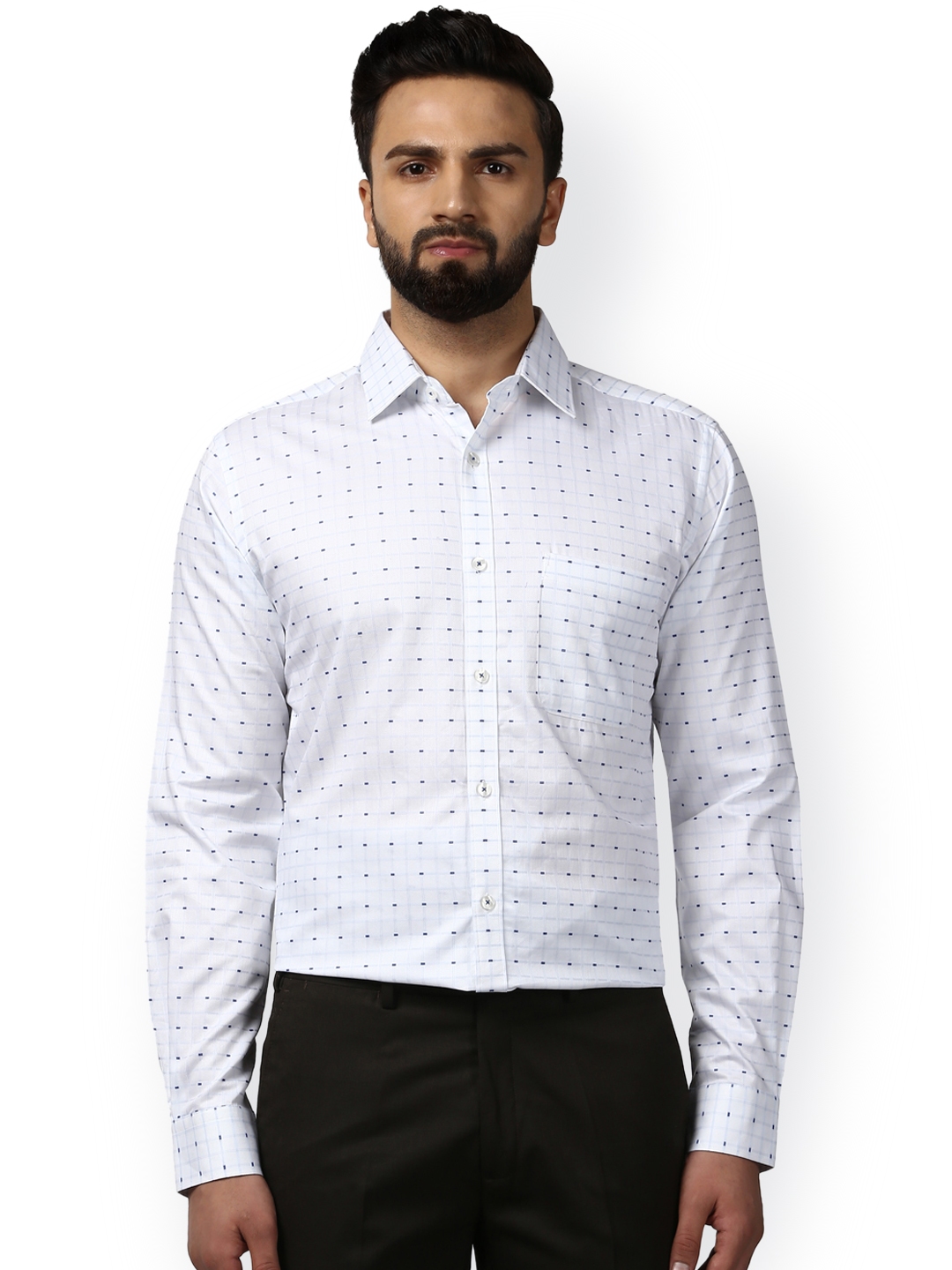 Buy Raymond Men White Smart Slim Fit Checked Formal Shirt - Shirts for ...
