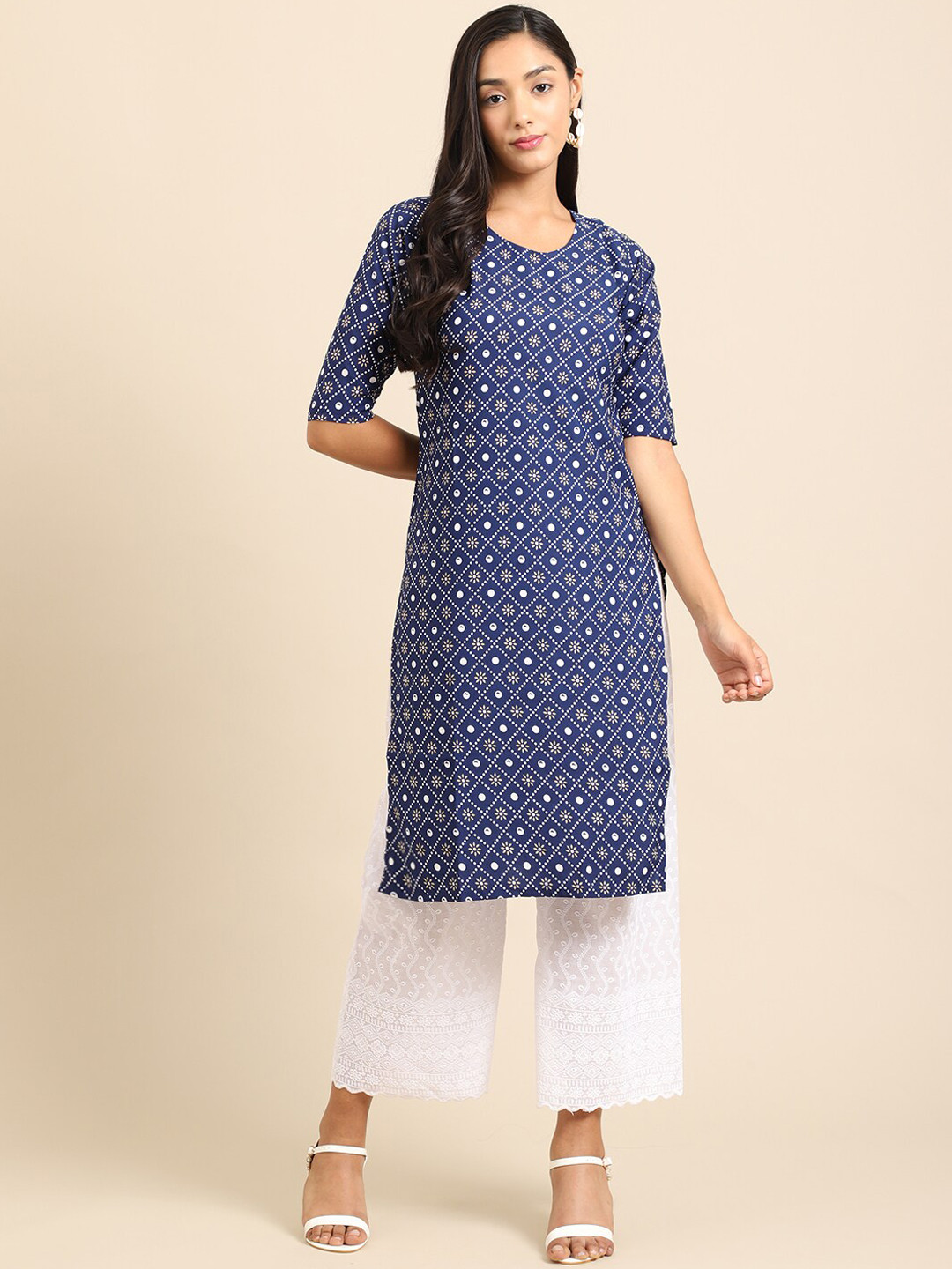 Women Ethnic Kurta With Divider
