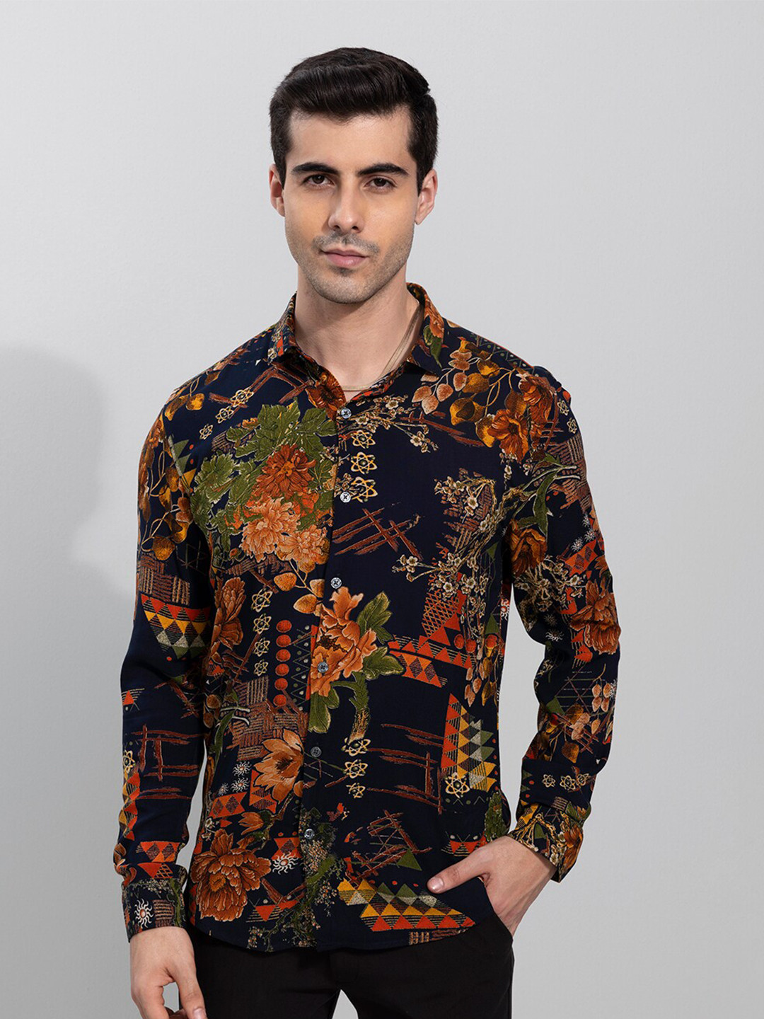 Buy Snitch Men Slim Fit Floral Printed Casual Shirt Shirts for Men
