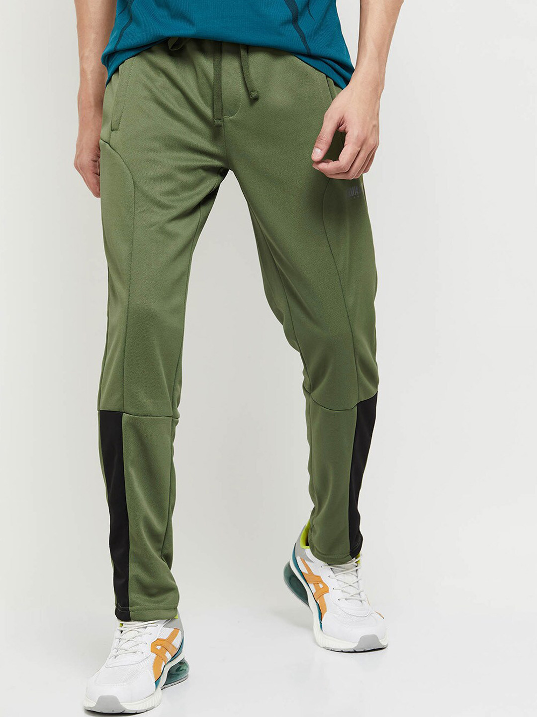 Men'S Green Checked Cotton Track Pants