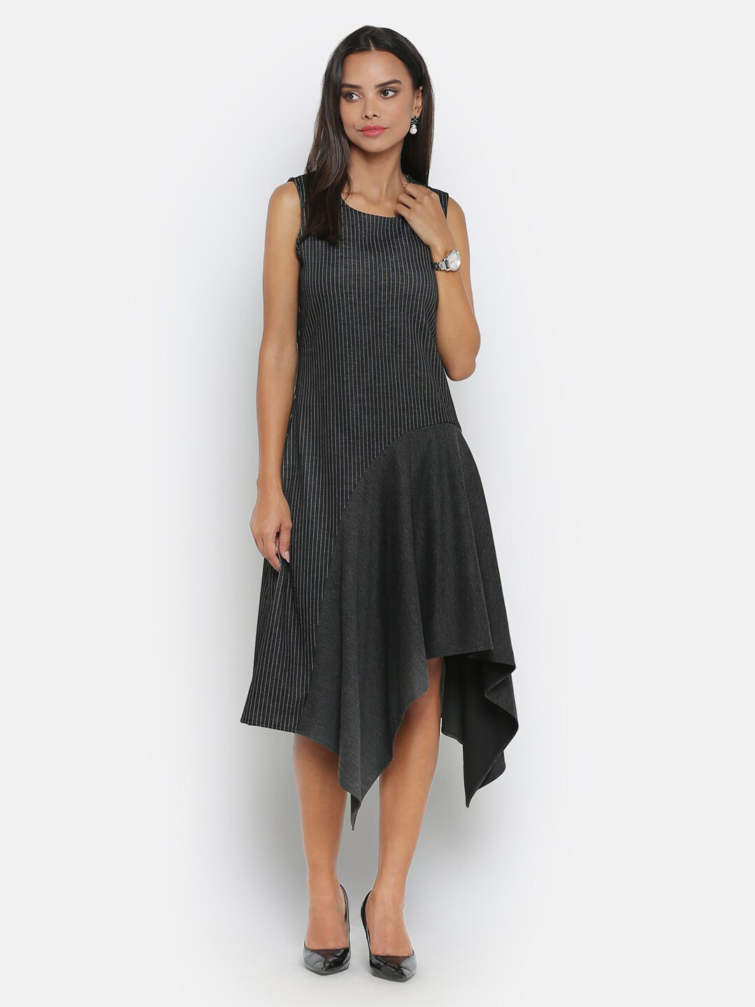 Striped Sleeveless A-Line Dress main image 1