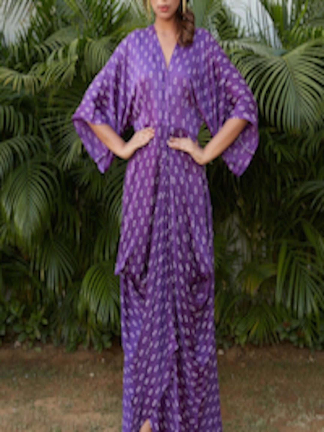 Buy NANGALIA RUCHIRA Printed Cotton Cowl Maxi Dress - Dresses for Women ...