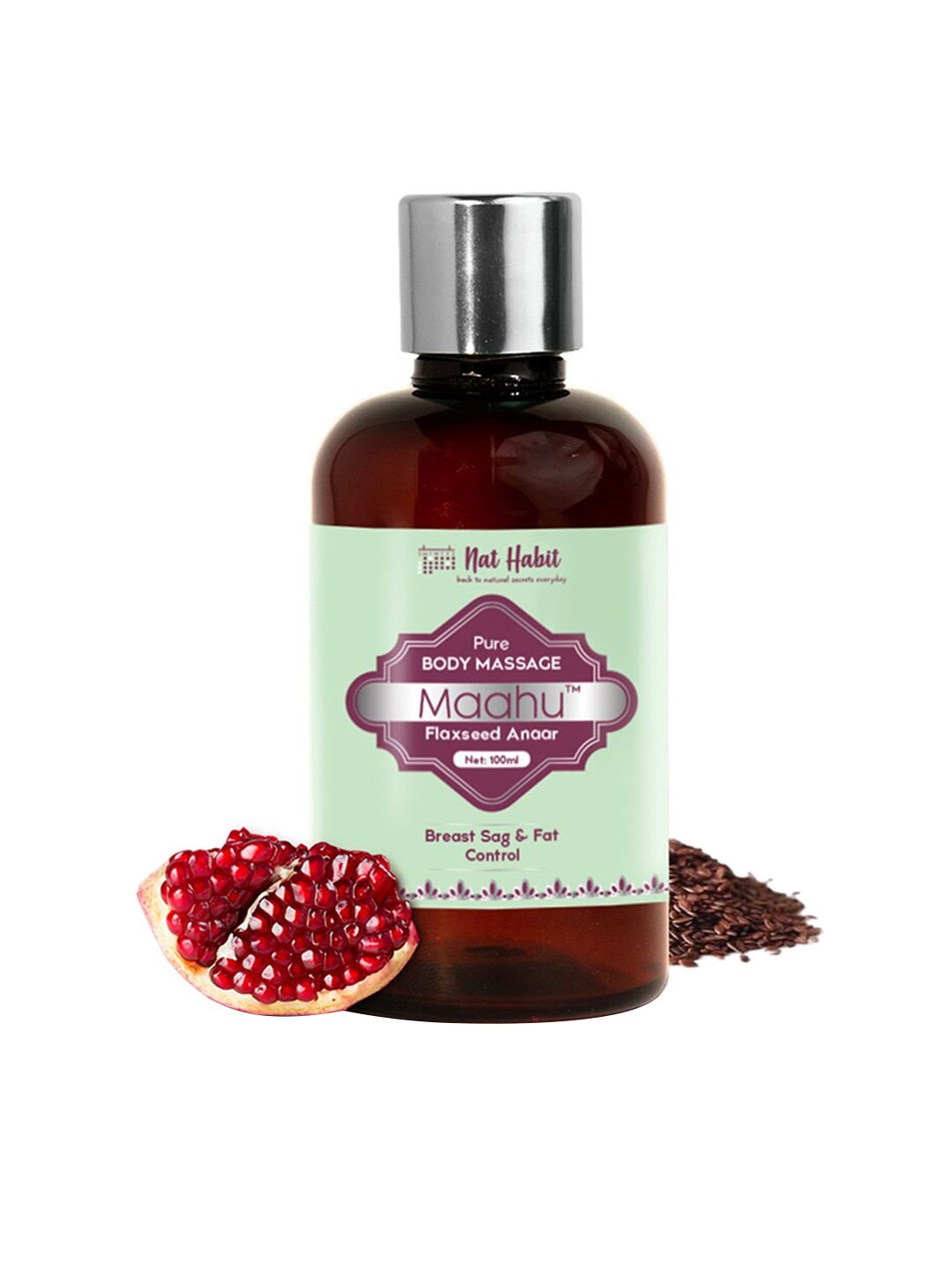 Buy Nat Habit Pure Maahu Flaxseed Anaar Body Massage Oil For Fat