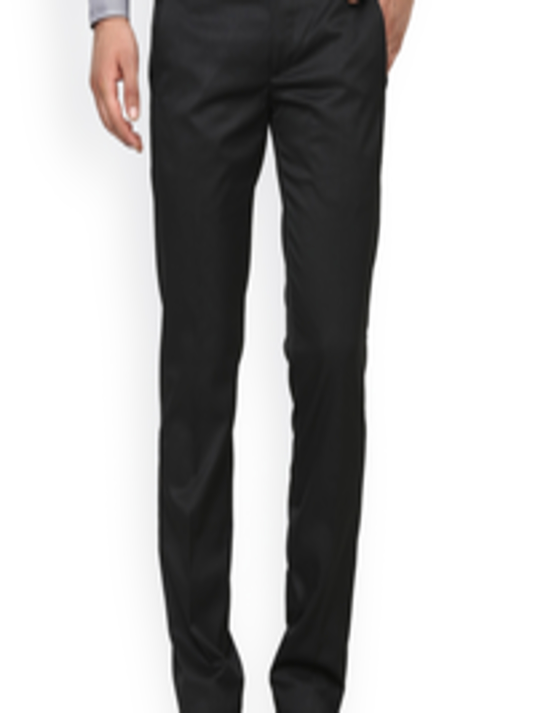 Buy SHAPES Men Black Slim Fit Solid Regular Trousers - Trousers for Men ...