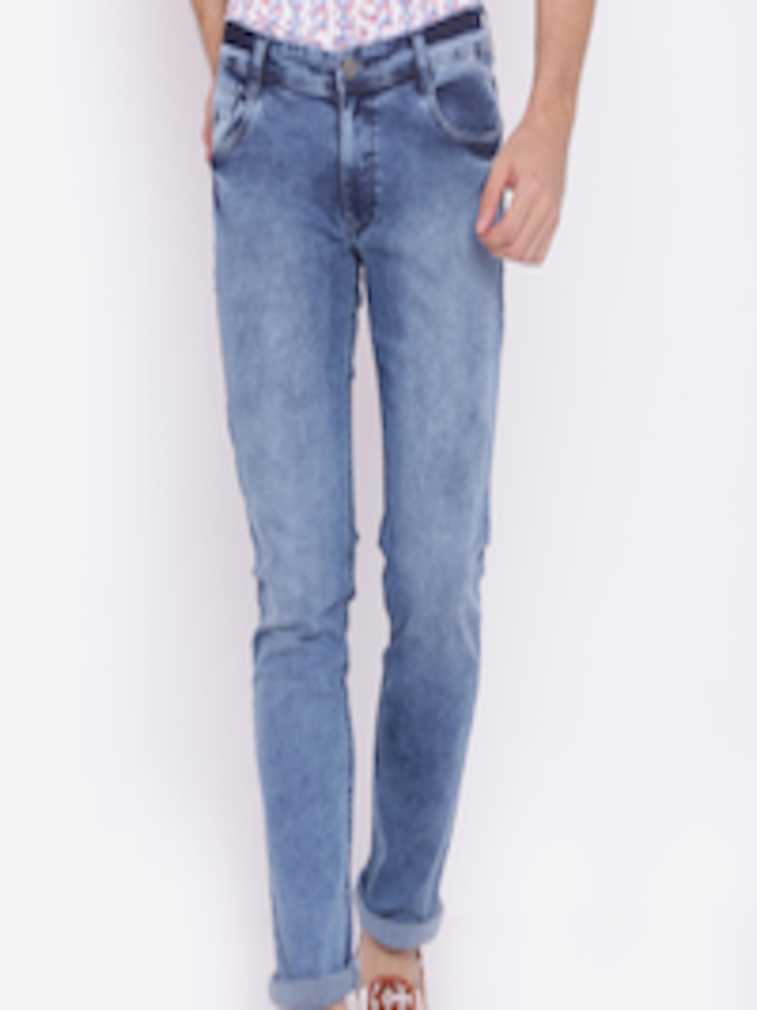 Buy Parx Men Blue Slim Fit Mid Rise Clean Look Stretchable Jeans ...