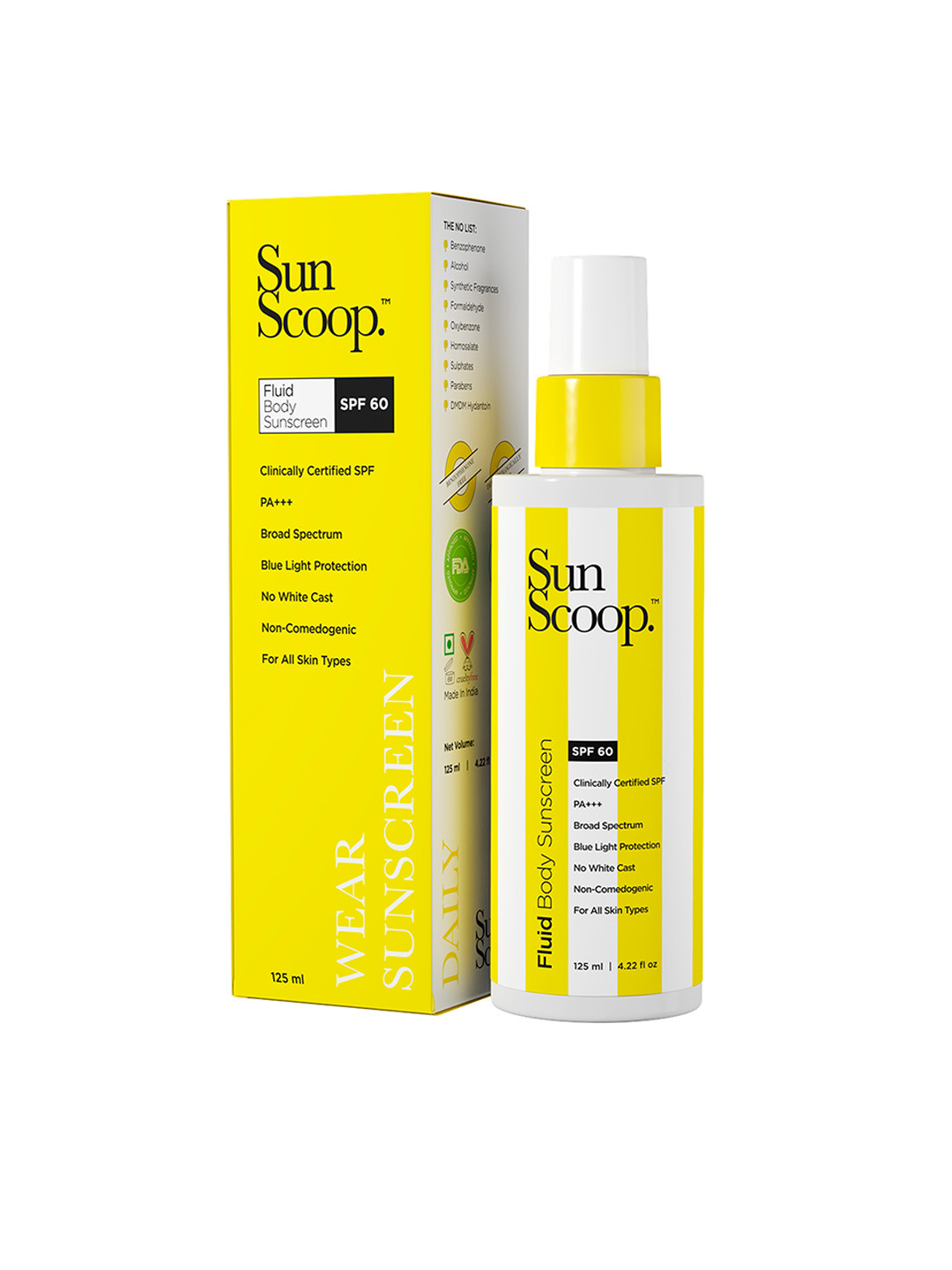 Buy SunScoop SPF 60 PA+++ Fluid Body Sunscreen For Blue Light