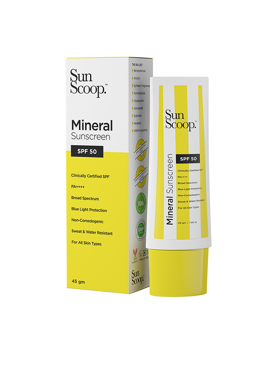 Buy SunScoop SPF 50 PA++++ Mineral Sunscreen For Blue Light Protection ...