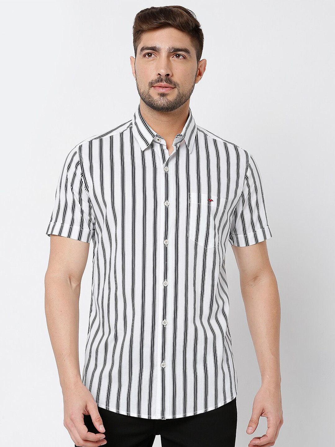 Buy Mufti Men Classic Striped Slim Fit Pure Cotton Casual Shirt Shirts for Men 20205106 Myntra