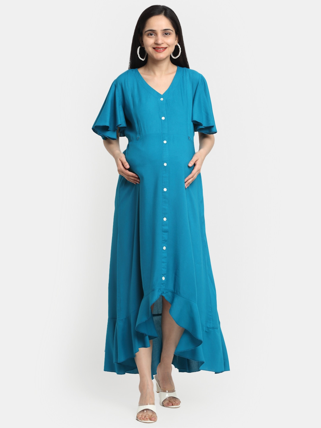 Buy Mylo Maternity Asymmetrical A Line Dress With Zipper Dresses for