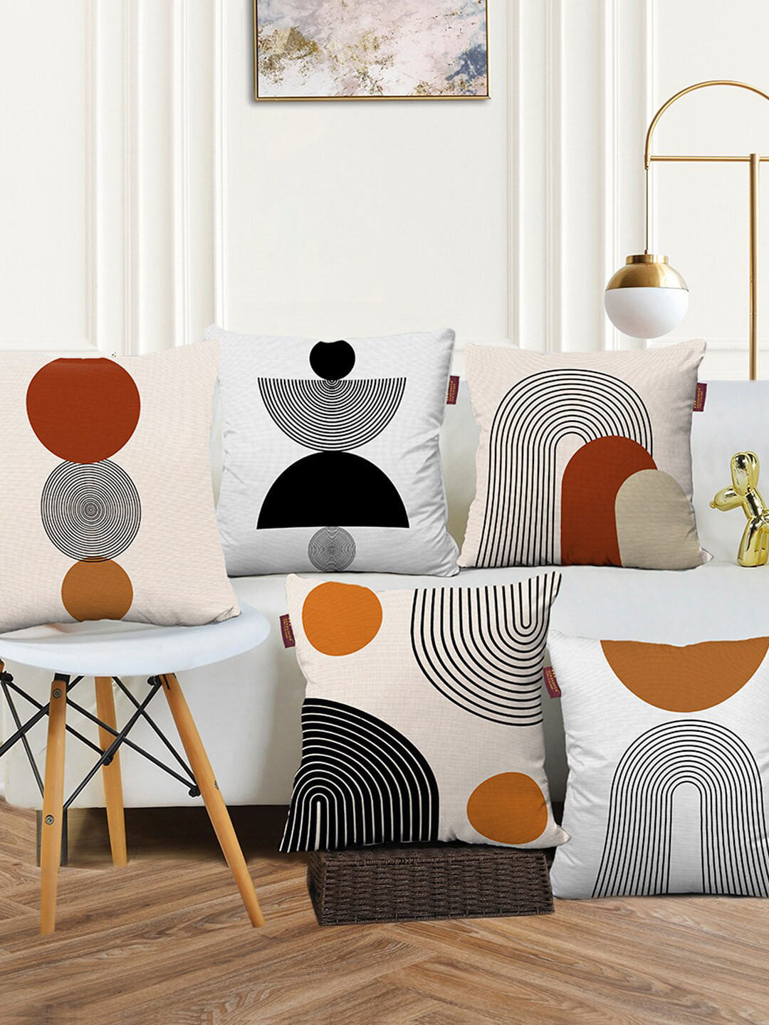 Buy AEROHAVEN Set Of 5 Geometric Square Cushion Covers Cushion Covers