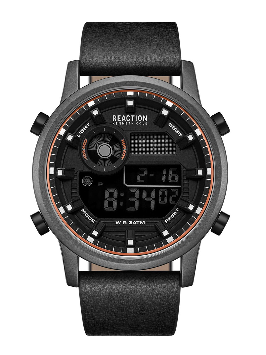 Buy REACTION COLE Men Leather Strap Digital Watch KRWGD9006402