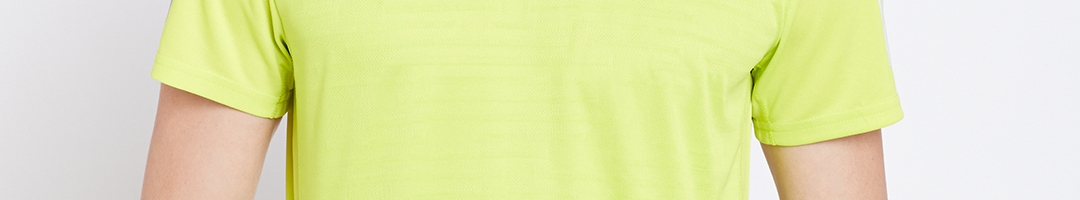 Buy ADIDAS Men Lime Green RS SS Self Design Round Neck Running T Shirt ...
