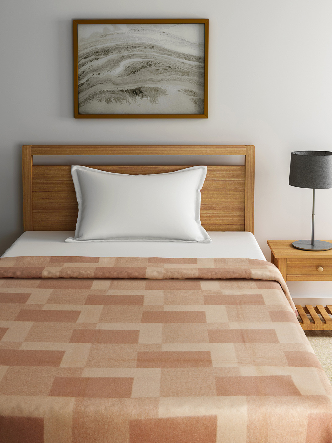 Buy Raymond Home Brown & Beige Printed Woollen Mild Winter Single