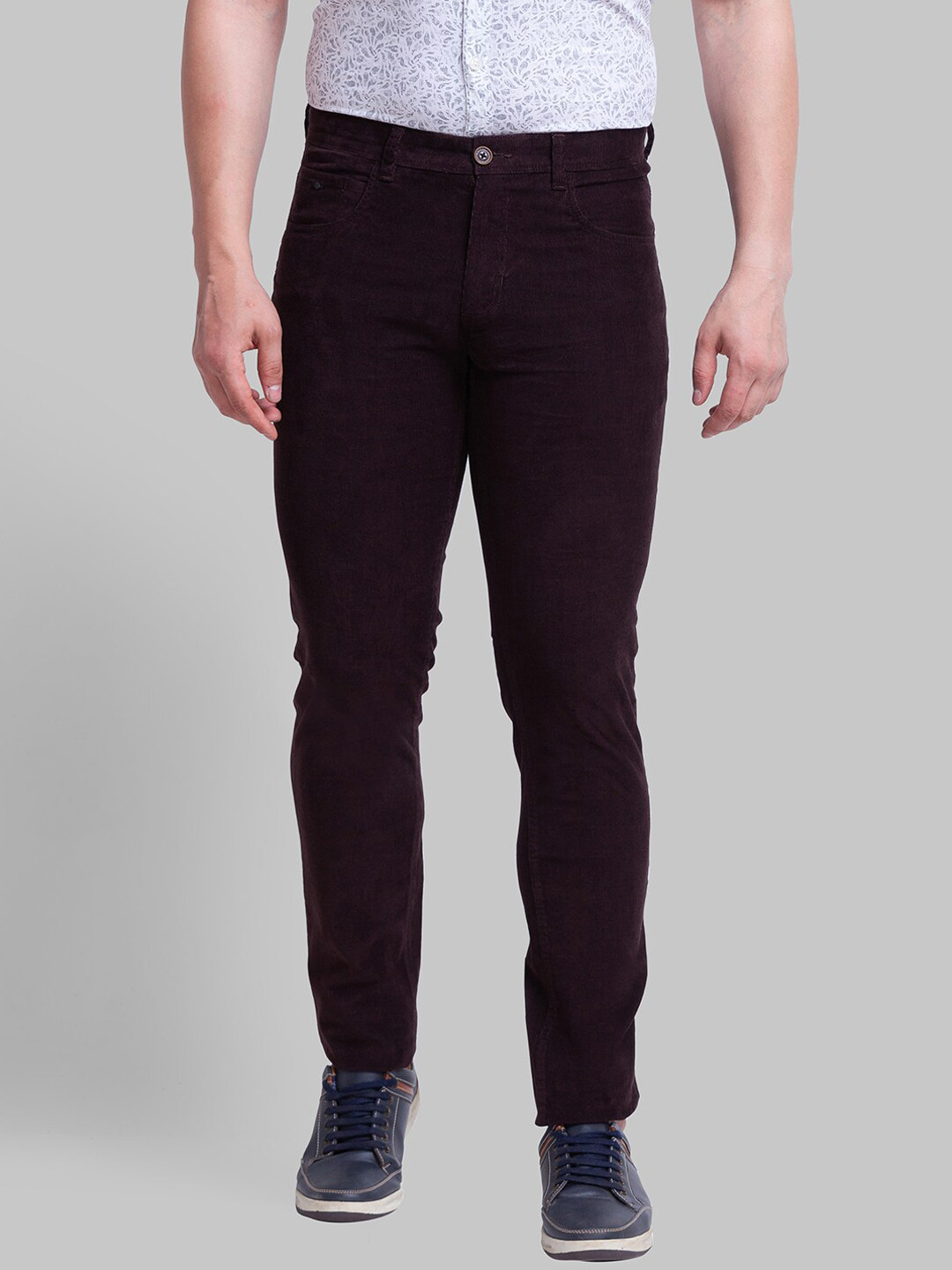 Buy Parx Men Brown Tapered Fit Trousers - Trousers for Men 20237548 ...