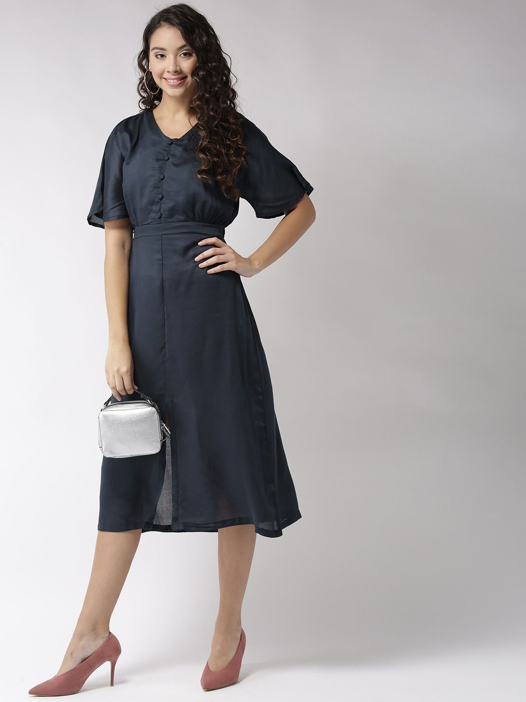 Sera Ruffle Sleeve Midi Dress