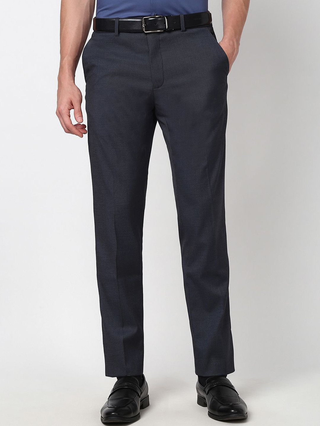 Buy Peter England Elite Men Slim Fit Formal Trousers - Trousers for Men ...