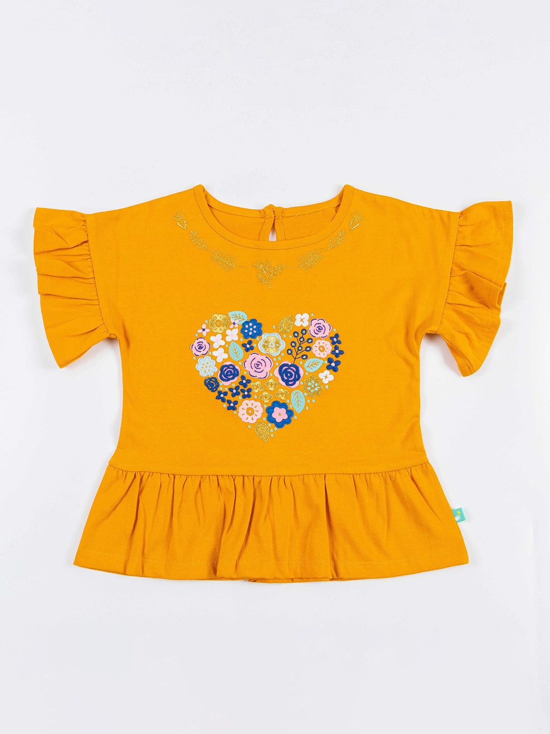 Buy BAESD Girls Floral Embroidered Flutter Sleeve Top Tops for Girls