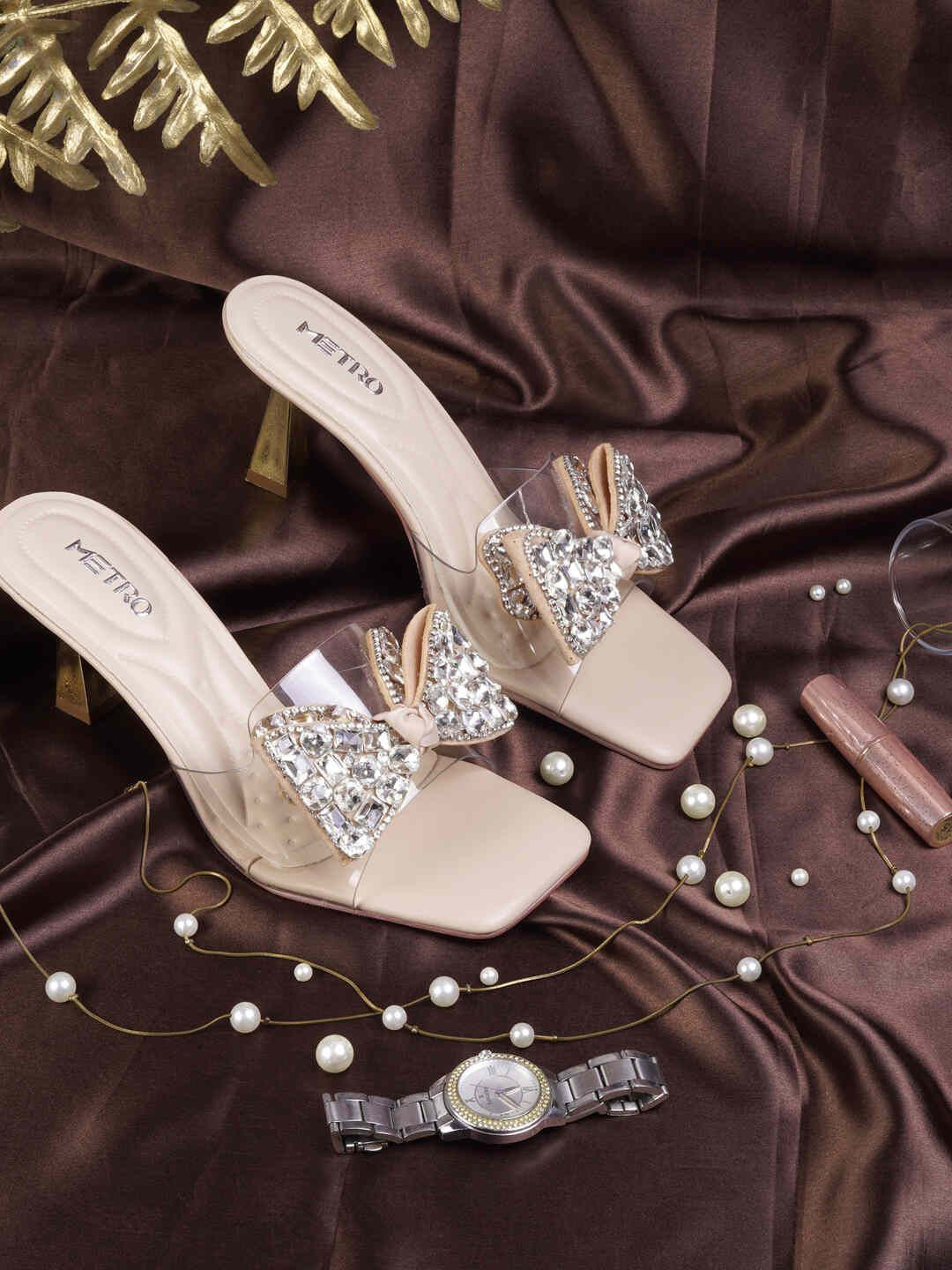 FLORAL EMBELLISHED BLOCK SANDAL main image 0