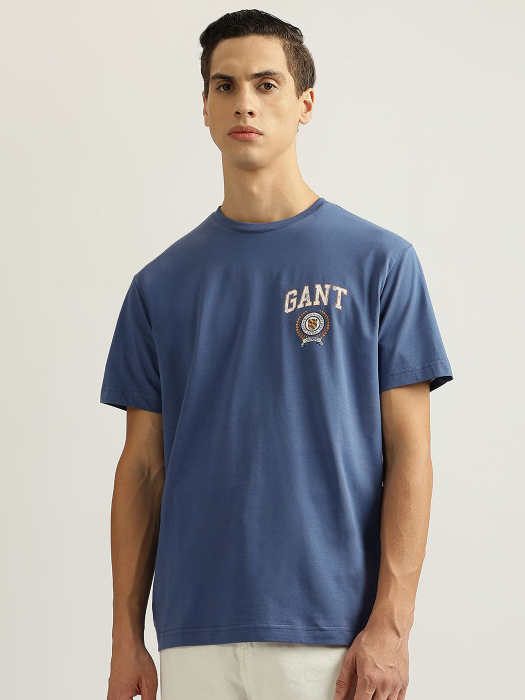 Gant Men Cream Solid Collar Shirt