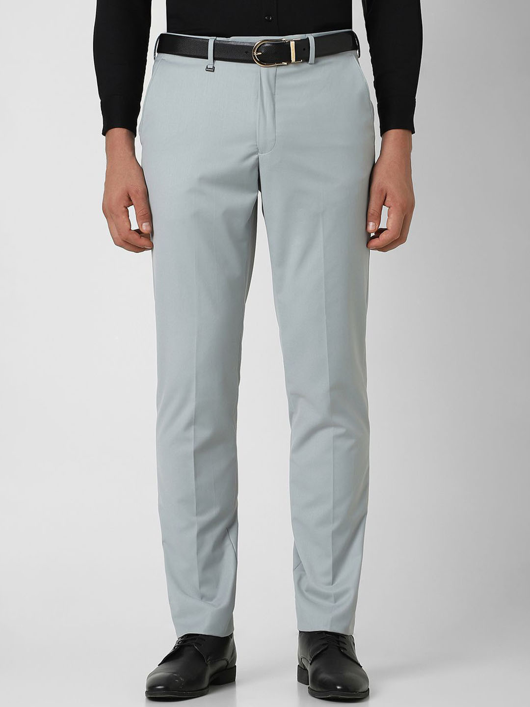 Buy Van Heusen Men Slim Fit Mid Rise Formal Trousers - Trousers for Men ...